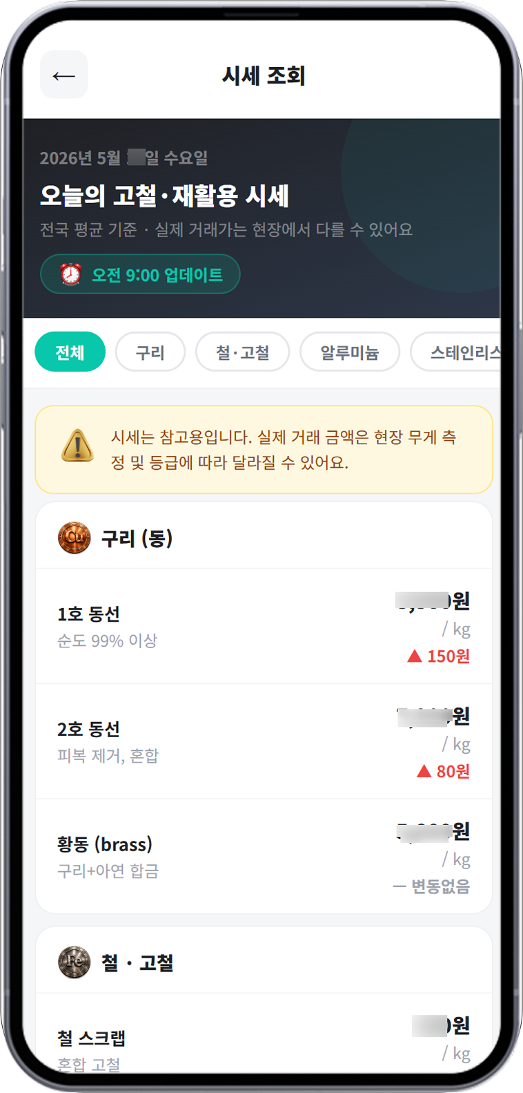 스크랩 시세